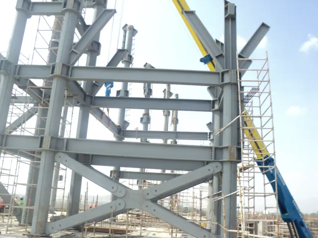 Structural steel erection on site, Techno Power Engineers, Pune